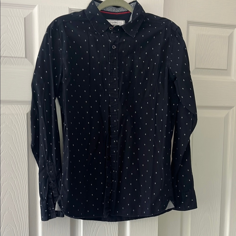 PD&C Men's Black Casual Button Down Shirt